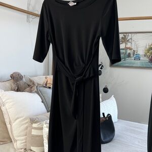 MSK Elegant Black Midi Dress